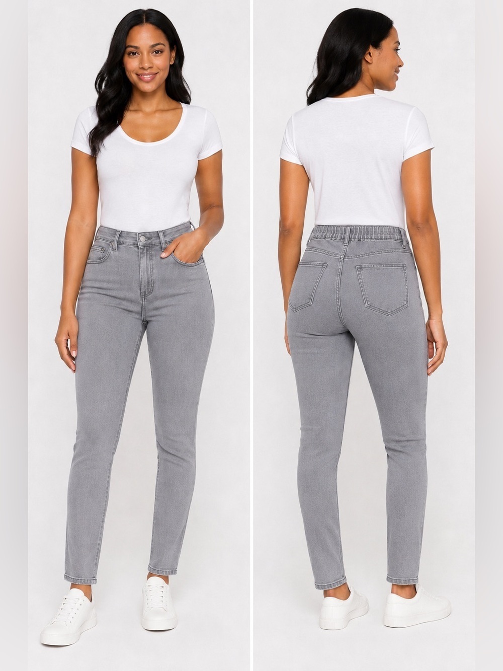 SIMPLY BE. ANTHOLOGY DENIM SKINNY JEANS - GREY WASH SIZE 12 (NEW WITH TAGS)